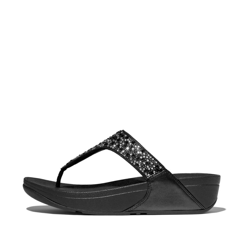 LULU CRYSTAL-MIX TOE-POST SANDALS