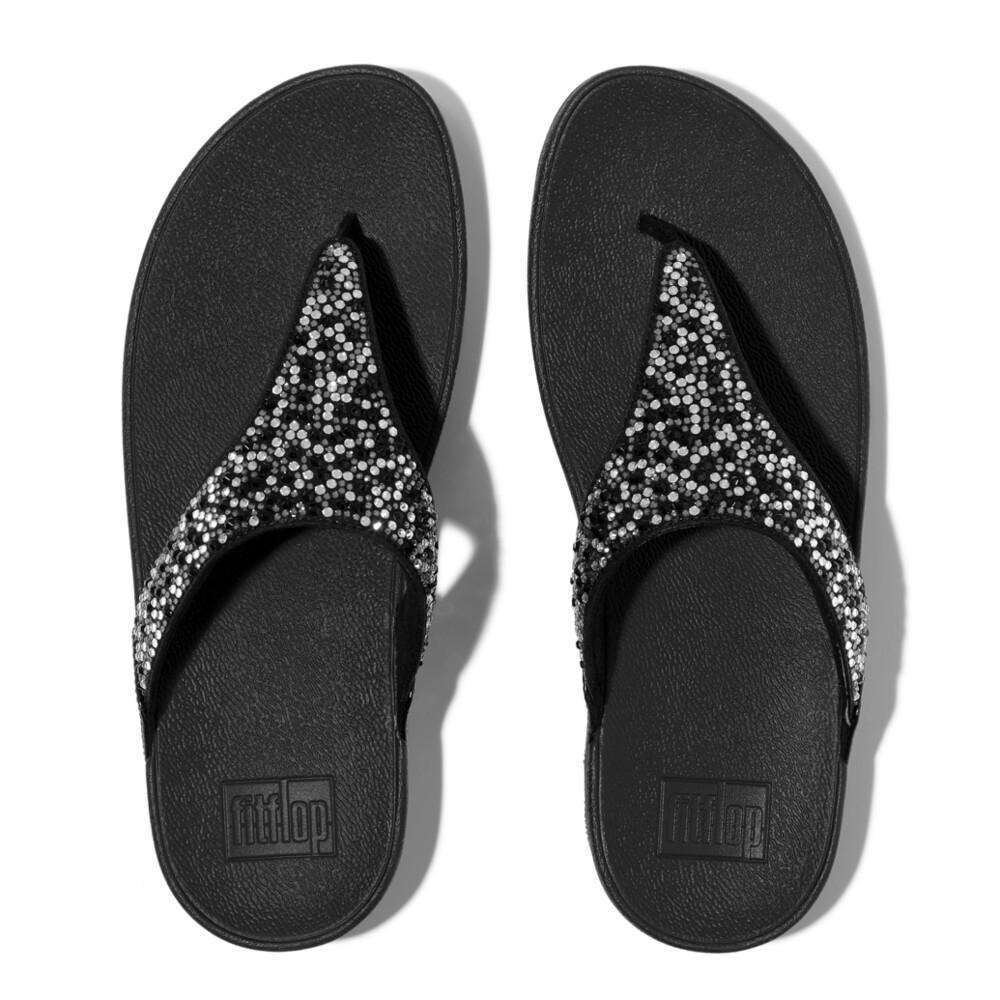 LULU CRYSTAL-MIX TOE-POST SANDALS
