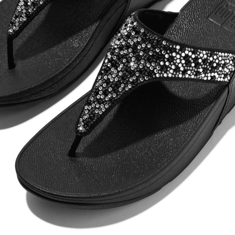 LULU CRYSTAL-MIX TOE-POST SANDALS