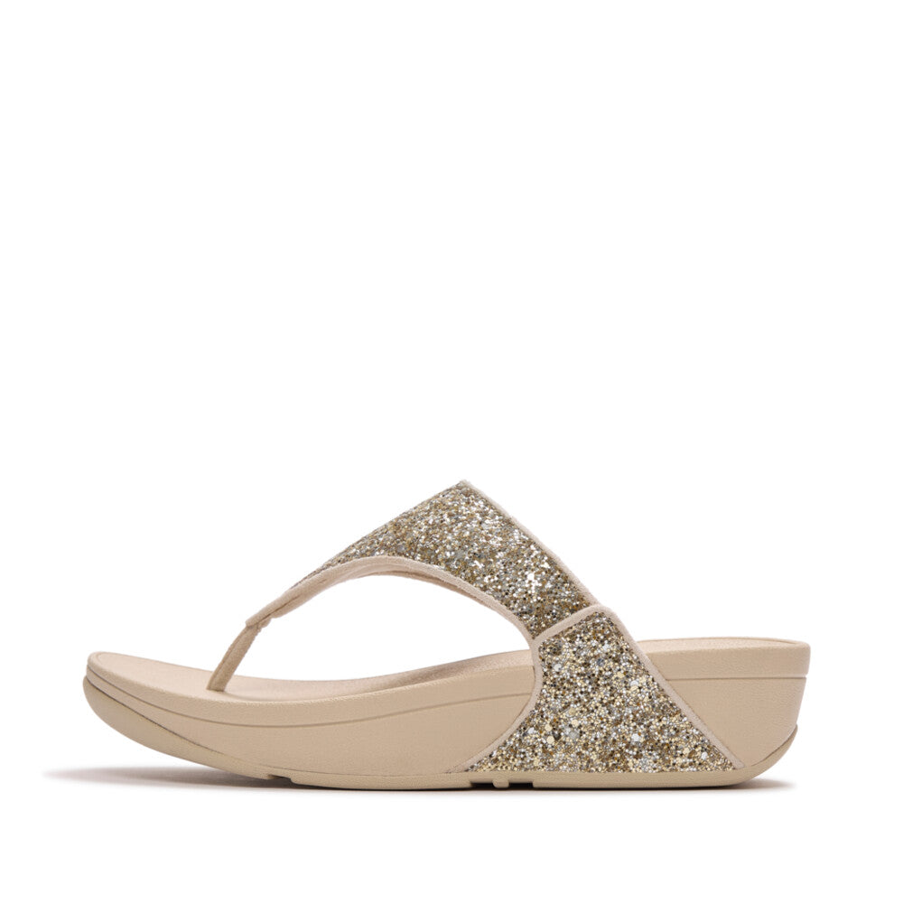 LULU MULTI-TONAL GLITTER TOE-POST SANDALS