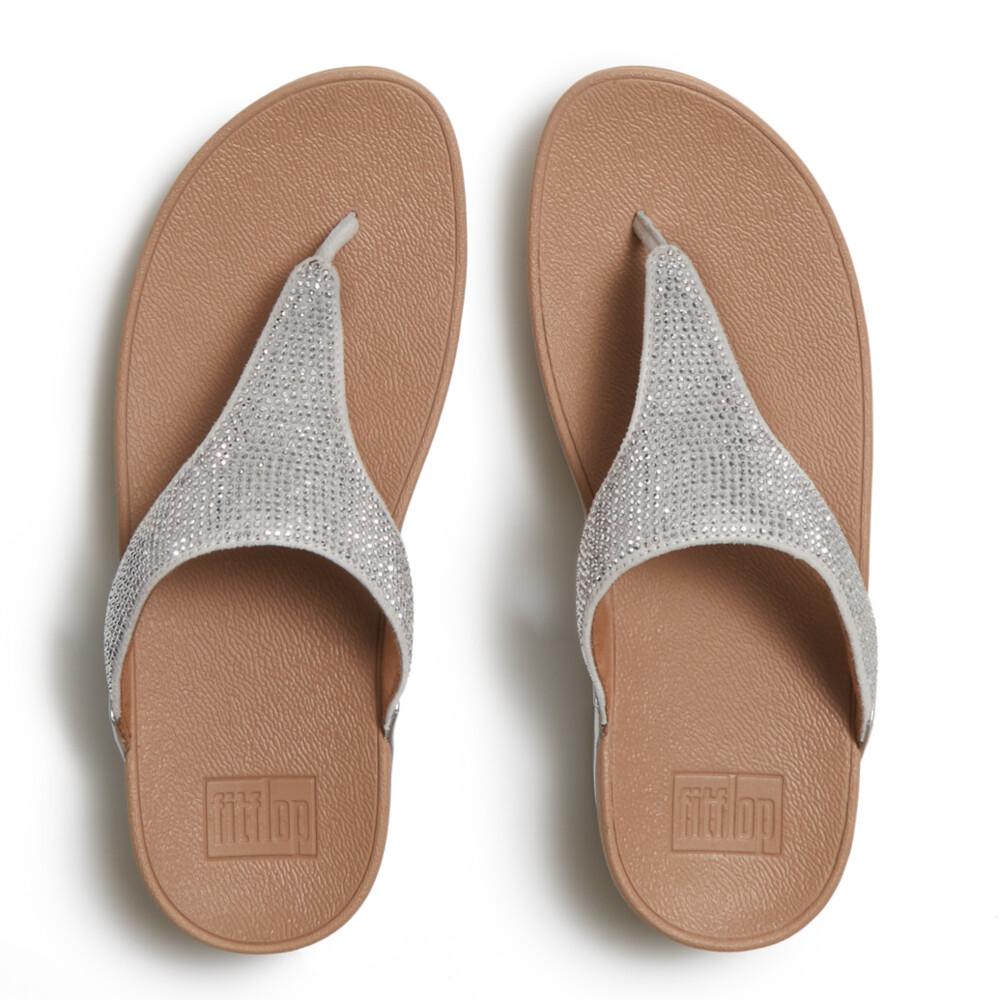 LULU CRYSTAL EMBELLISHED TOE-POST SANDALS
