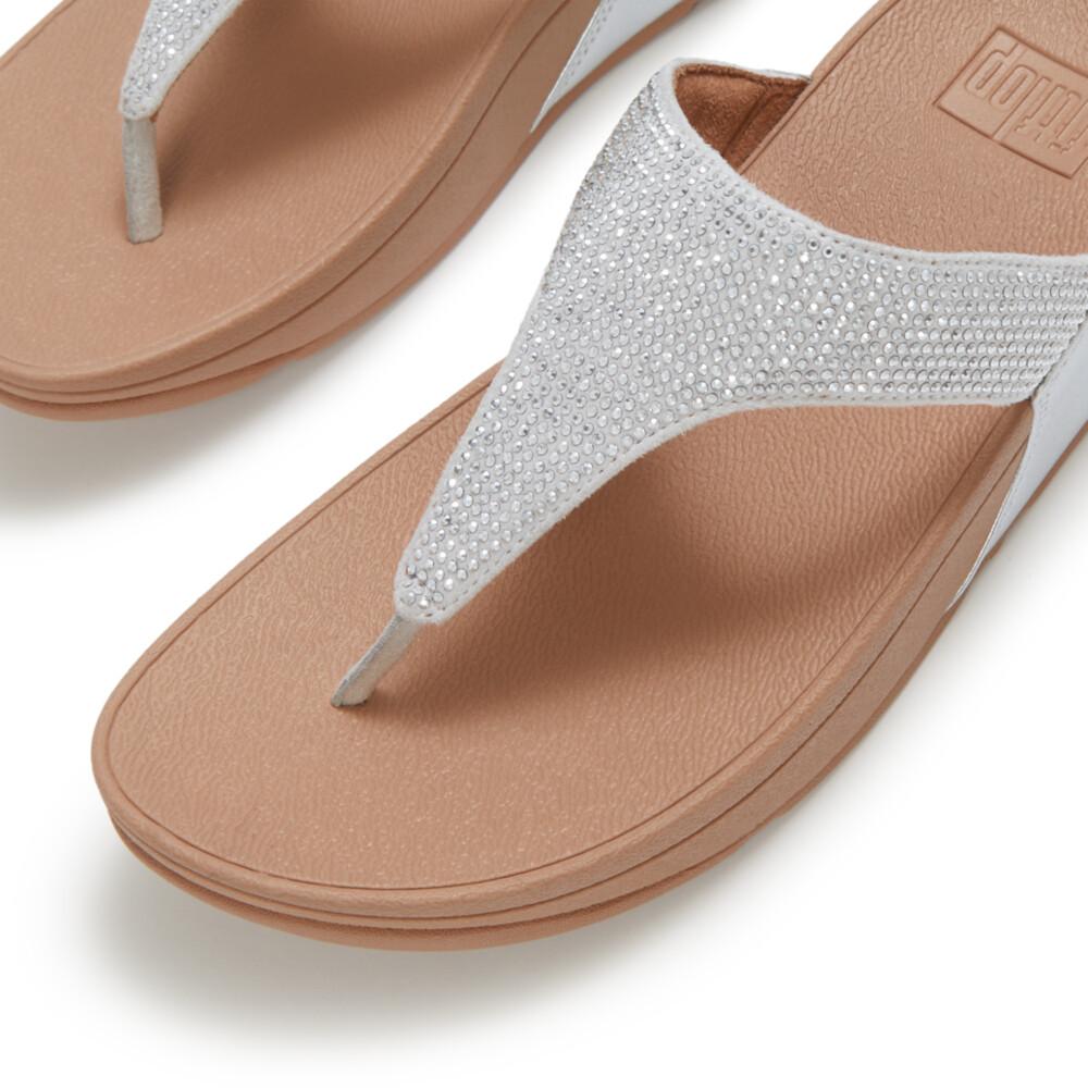 LULU CRYSTAL EMBELLISHED TOE-POST SANDALS