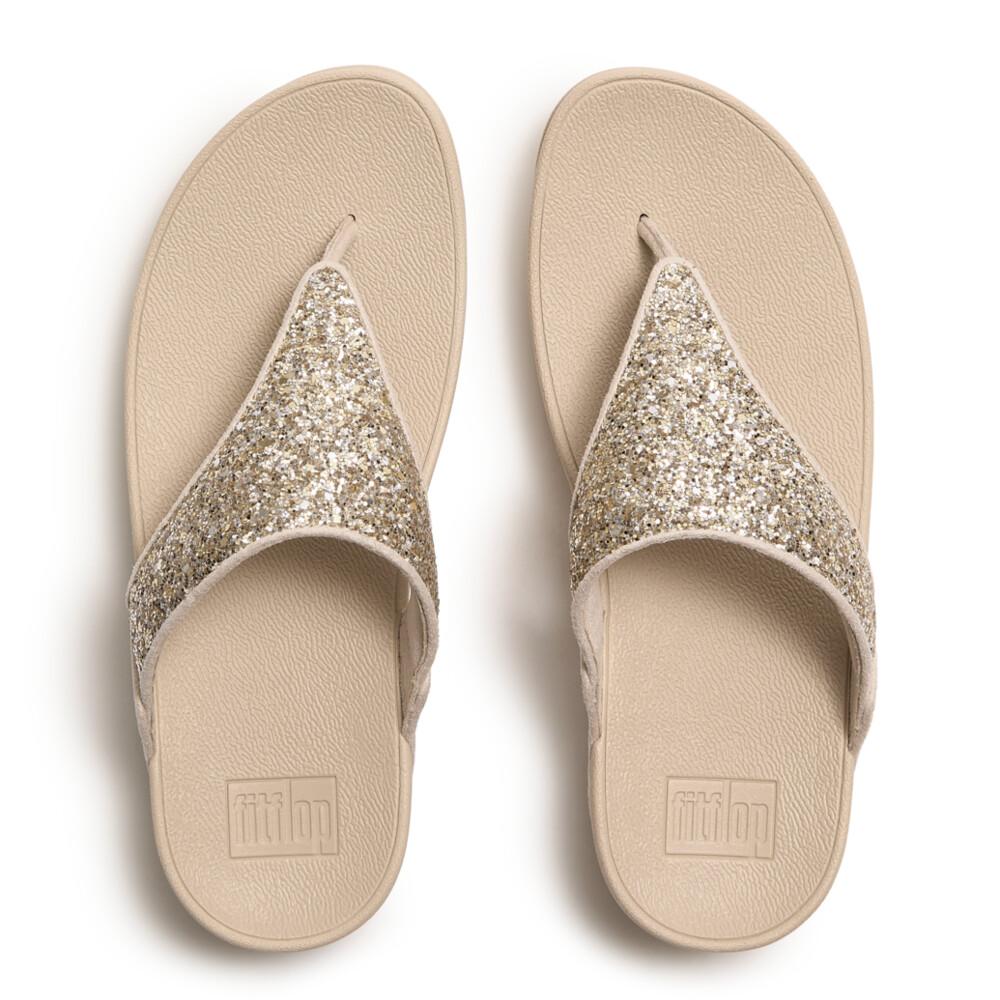 LULU MULTI-TONAL GLITTER TOE-POST SANDALS