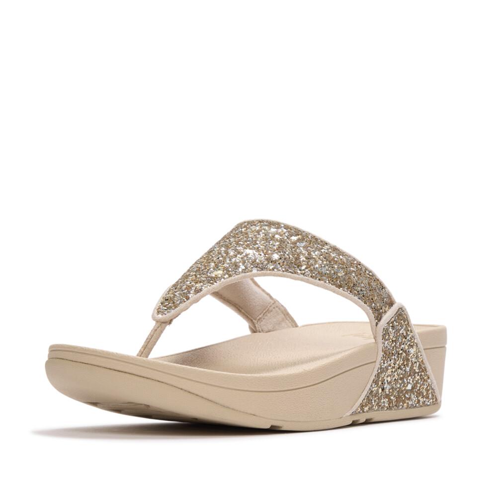 LULU MULTI-TONAL GLITTER TOE-POST SANDALS