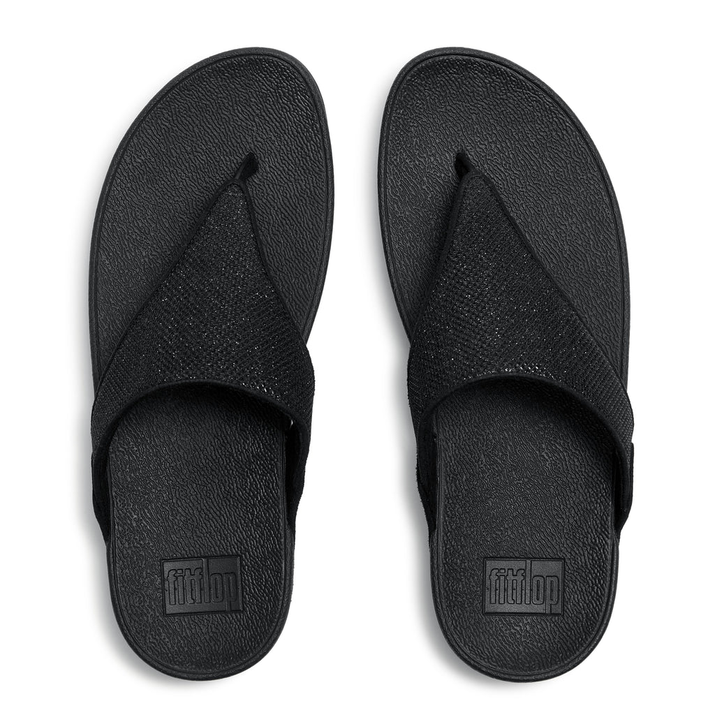 LULU SHIMMERGLITZ TOE-POST SANDALS