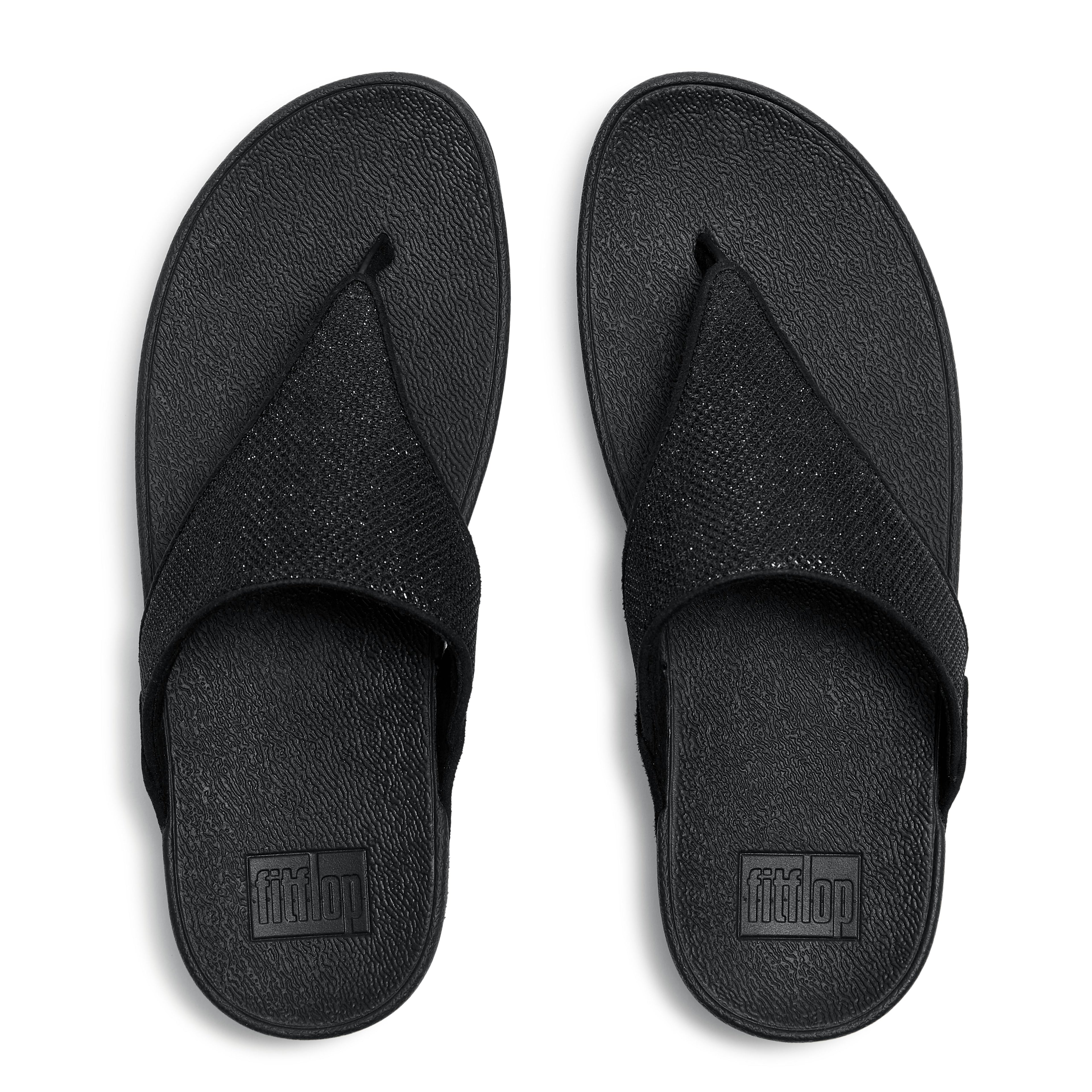 LULU SHIMMERGLITZ TOE-POST SANDALS