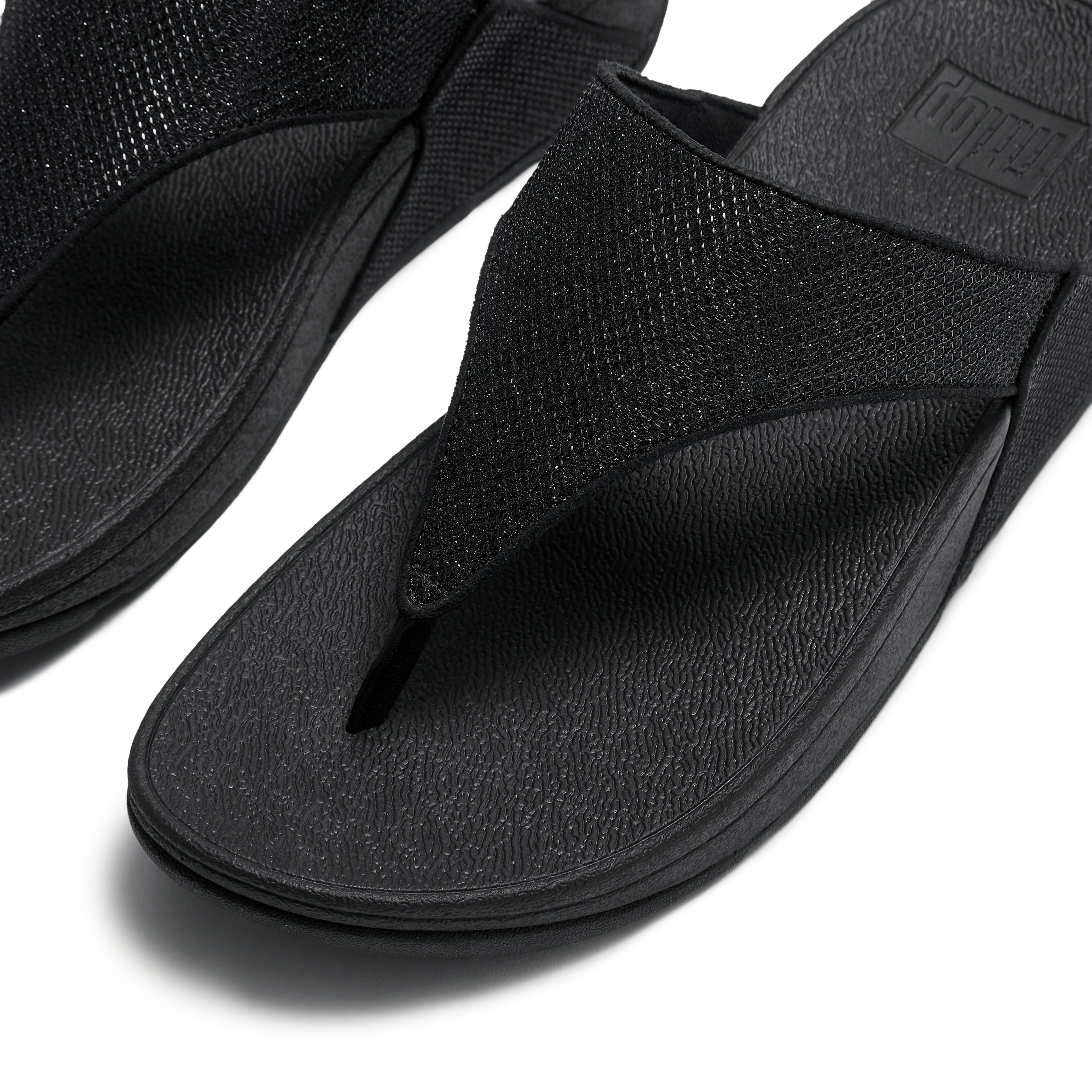 LULU SHIMMERGLITZ TOE-POST SANDALS