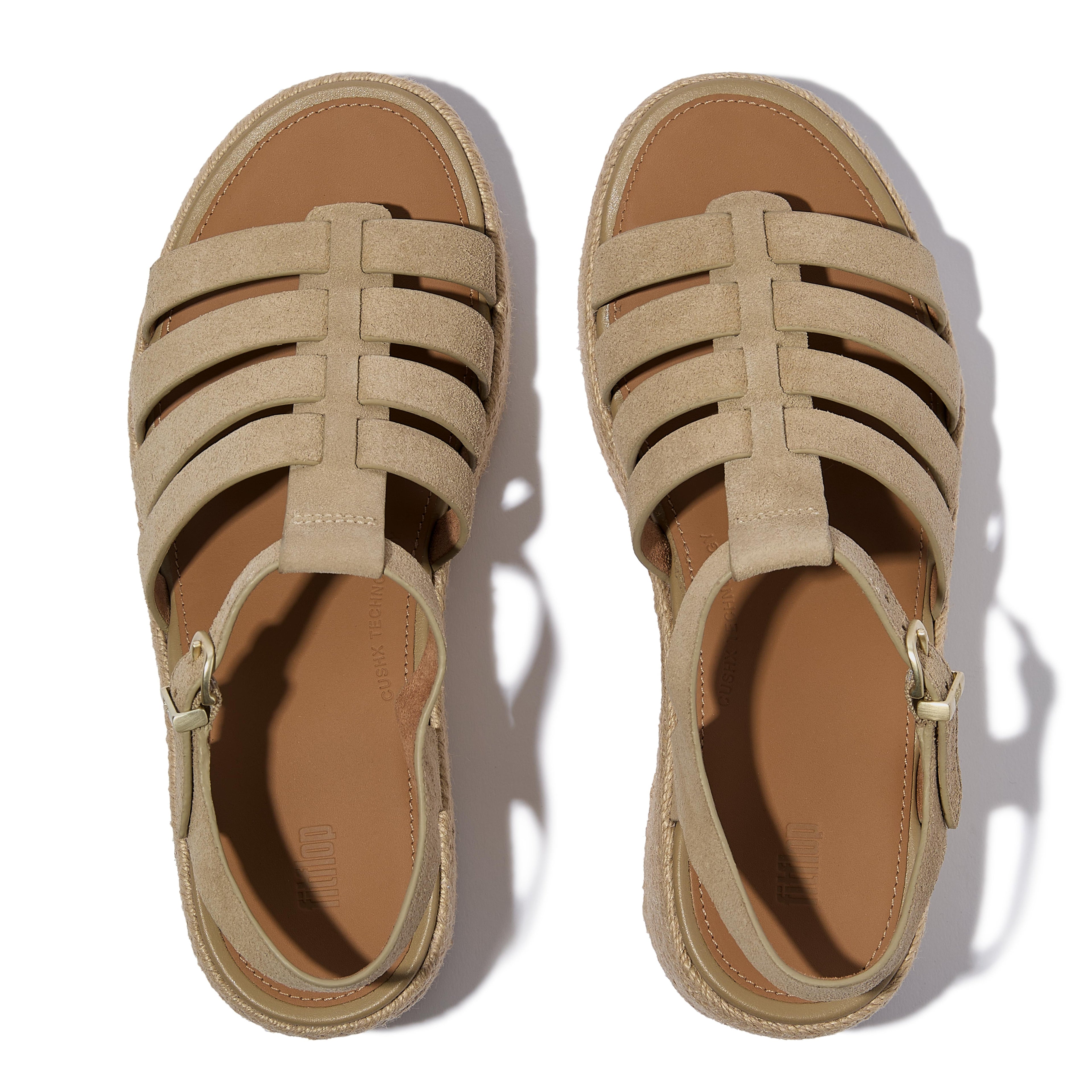 PLATFFORMS ESPADR. SUEDE FISHERMAN WEDGE SANDALS