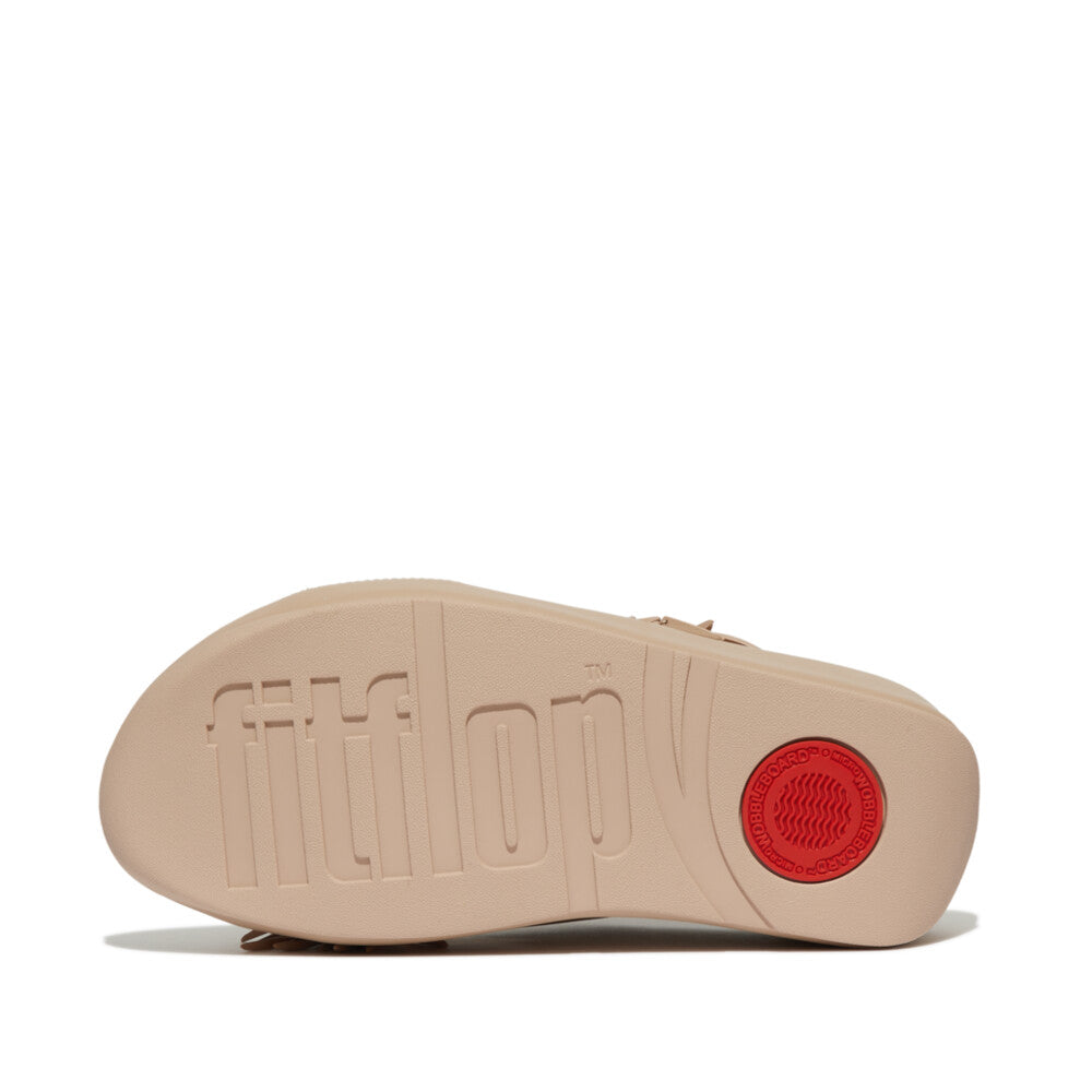 RUMBA BEADED LEATHER CROSS SLIDES