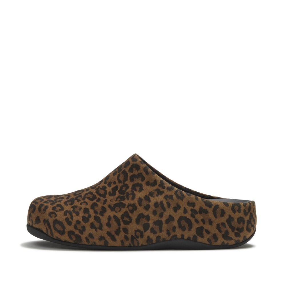 SHUV SUEDE LEOPARD MULES