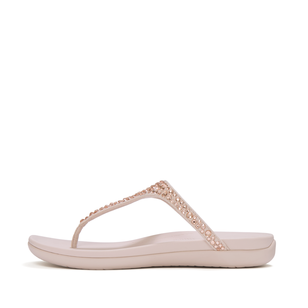 SOLAY MIXED-CRYSTAL TOE-POST SANDALS