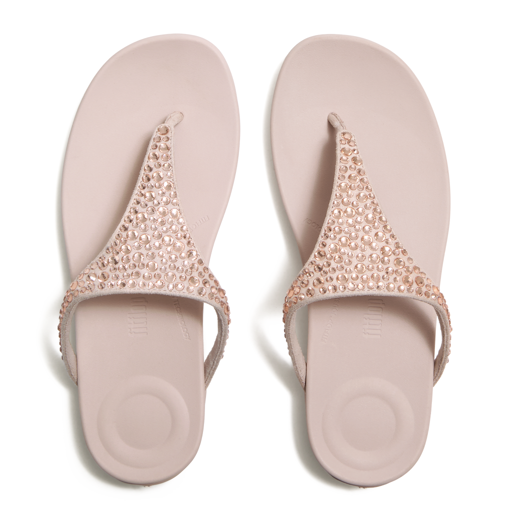 SOLAY MIXED-CRYSTAL TOE-POST SANDALS