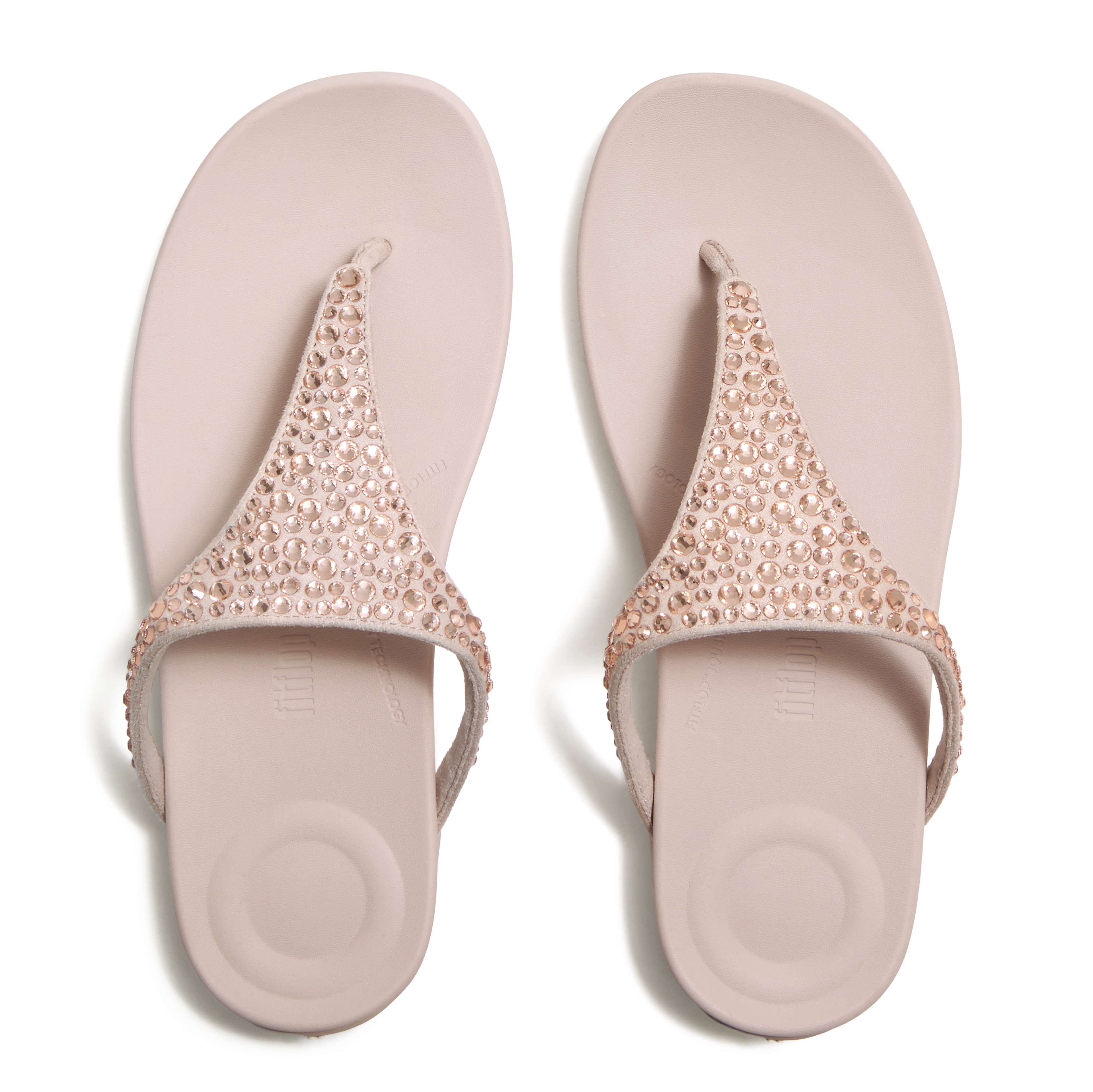 SOLAY MIXED-CRYSTAL TOE-POST SANDALS