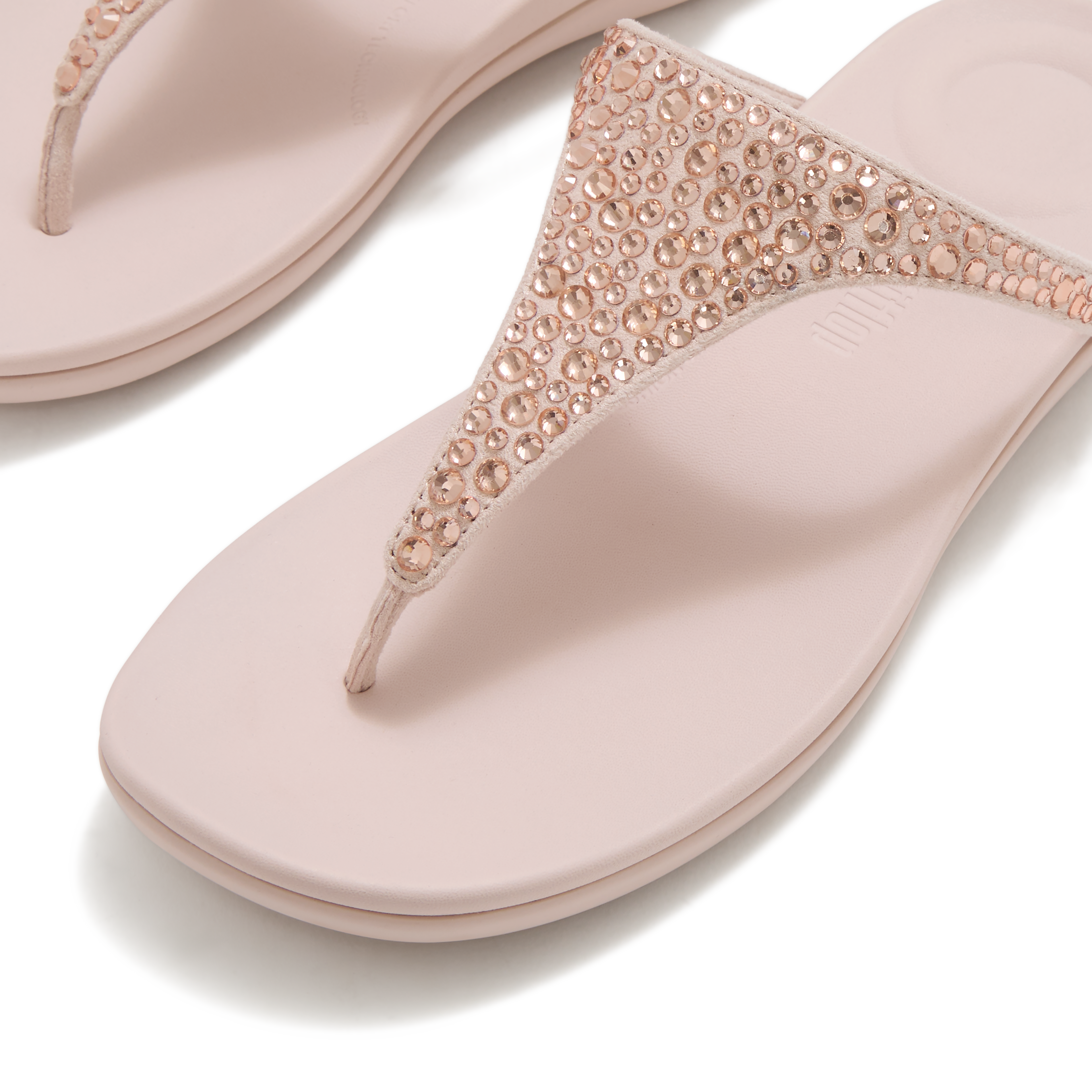SOLAY MIXED-CRYSTAL TOE-POST SANDALS