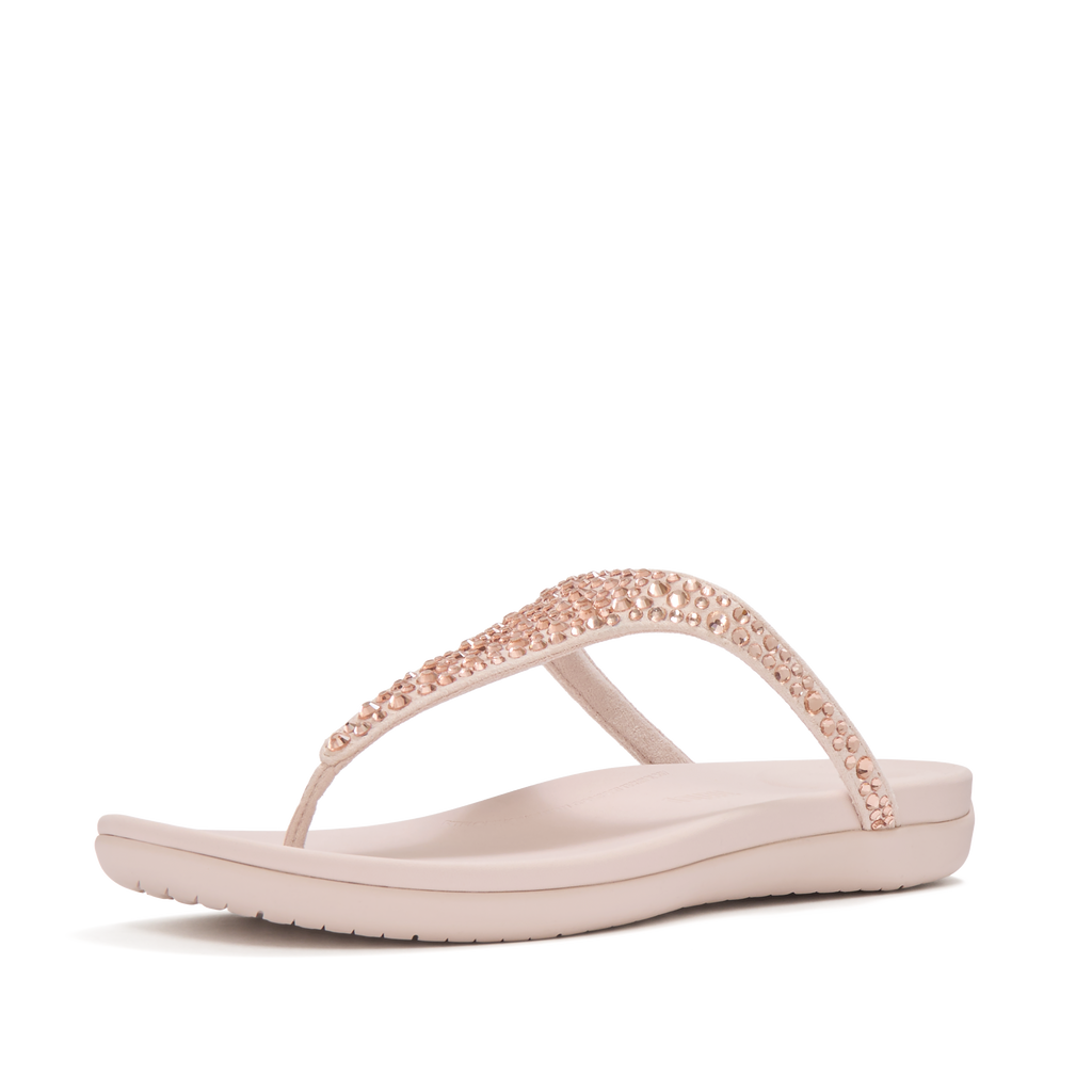 SOLAY MIXED-CRYSTAL TOE-POST SANDALS